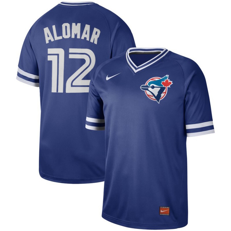 Men's Toronto Blue Jays #12 Roberto Alomar Royal Cooperstown Collection Legend Stitched MLB Jersey